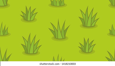 Seamless pattern with grass. isolated on green background