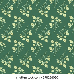 Seamless pattern with grass on green background. Vector illustration.