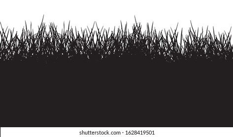 Seamless pattern of grass silhouette. Vector illustration