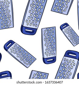 seamless pattern grater for grinding food vector illustration