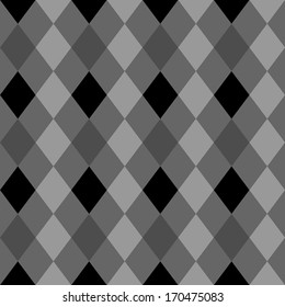 Seamless pattern in gray and black rhombuses. Vector illustration