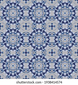 Seamless pattern in gray blue for decoration. Print for paper, tiles, textiles. Home  decor, interior design, cloth design.