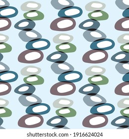 seamless pattern gray blue sea stones pyramid vector 