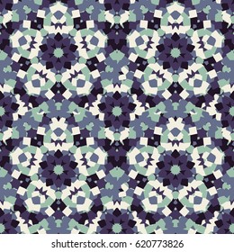 Seamless pattern. Gray, blue, blue shades. Regular camouflage background.
