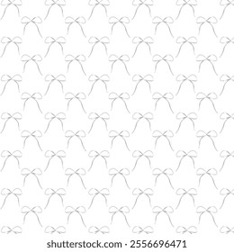 Seamless pattern gray bow. Vector illustration cartoon style for decorate, coloring and any design.