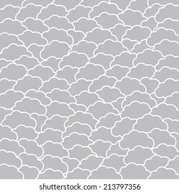Seamless pattern with gray clouds.Vector illustration