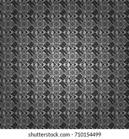 Seamless pattern in gray colors. Vector background with tiles and rhombus. Vector geometrical seamless ornament.