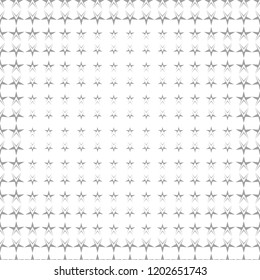 Seamless pattern of gray five-pointed stars and geometric texture with different sizes on white background. Flat design vector illustration, EPS10, for wallpaper, gift wrap paper, tile prints.