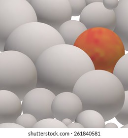 Seamless pattern of gray glossy 3d balls