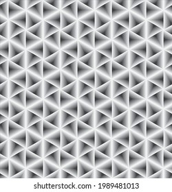 Seamless pattern of gray hexagons on dark gray background. Vector illustration