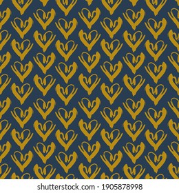 Seamless pattern gray mustard heart brush strokes lines design, abstract simple scandinavian style background grunge texture. trend of the season. Can be used for Gift wrap fabric wallpaper. Vector