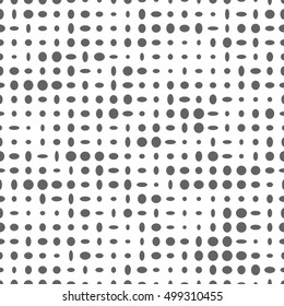 Seamless pattern with gray ovals on a white background. Monochrome image.