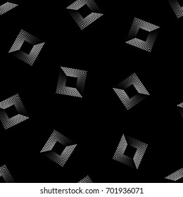 Seamless Pattern of Gray Scale Dotted Squares. Modern Vector Background Design. 