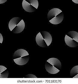 Seamless Pattern of Gray Scale Metallic Disks. Modern Vector Background Design.