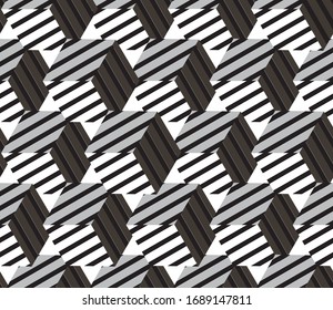 Seamless pattern with gray segments(cube)