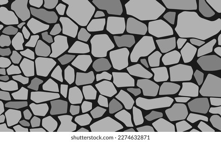 Seamless pattern gray stone floor texture stonewall background Vector illustration 10 eps.