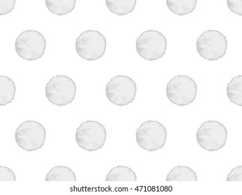 Seamless Pattern with Gray Water Drops on White. Watercolor Hand Drawn Texture. Vector Illustration.