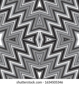 seamless pattern with gray zigzag lines.