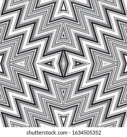 seamless pattern with gray zigzag lines.