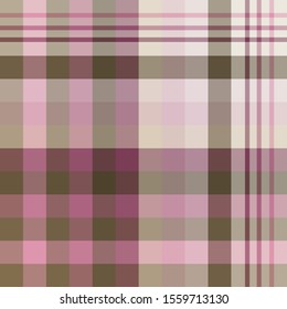 Seamless pattern in great brown and pink  colors for plaid, fabric, textile, clothes, tablecloth and other things. Vector image. 