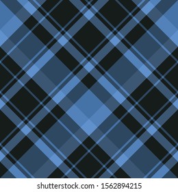 Seamless pattern in great cozy black and dark blue  colors for plaid, fabric, textile, clothes, tablecloth and other things. Vector image. 2