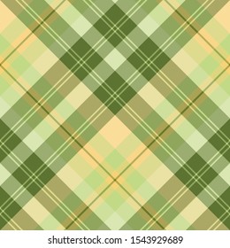 Seamless pattern in great cozy yellow and green colors for plaid, fabric, textile, clothes, tablecloth and other things. Vector image.