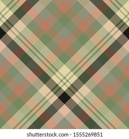 Seamless pattern in great creative green, brown, black, beige and yellow colors for plaid, fabric, textile, clothes, tablecloth and other things. Vector image. 2