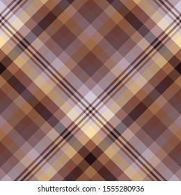 Seamless pattern in great creative light and dark brown and light yellow colors for plaid, fabric, textile, clothes, tablecloth and other things. Vector image. 2