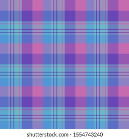Seamless pattern in great cute blue, violet and pink colors for plaid, fabric, textile, clothes, tablecloth and other things. Vector image. 