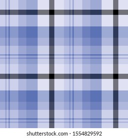 Seamless pattern in great discreet blue and black colors for plaid, fabric, textile, clothes, tablecloth and other things. Vector image. 