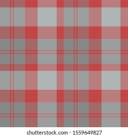 Seamless pattern in great gray and red  colors for plaid, fabric, textile, clothes, tablecloth and other things. Vector image. 