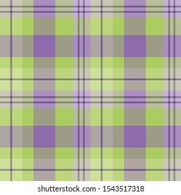 Seamless pattern in great green and violet colors for plaid, fabric, textile, clothes, tablecloth and other things. Vector image. 