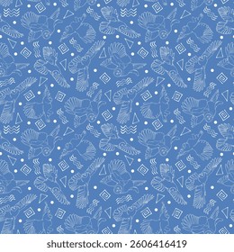 Seamless pattern with great grey owls (great gray owls). Vector illustration.