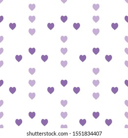 Seamless pattern with great violet hearts on white background for plaid, fabric, textile, clothes, tablecloth and other things. Vector image. 
