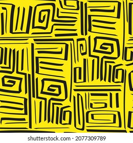 Seamless pattern with greek fret lines