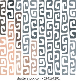Seamless pattern of Greek meander. Repeated colored spiral in vector format.