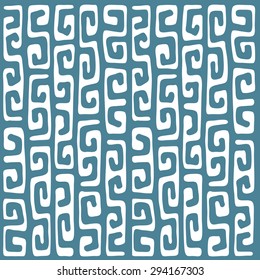 Seamless pattern of Greek meander. Repeated colored spiral in vector format.