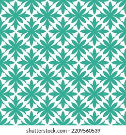 Patrón inmaculado con diseño floral abstracto verde.