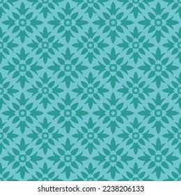 Seamless pattern with green abstract flower