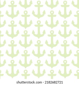 Seamless pattern with green anchors.