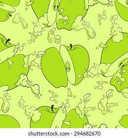 seamless pattern with green apple