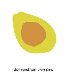 Seamless pattern with green avocado. Food background. Autumn and summer illustration with colorful cute fruits. Eco concept. Vector print for invitation, poster, card, fabric, textile.