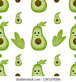 seamless pattern green avocado isolated on white background,healthy organic food,healthy food,textile printing