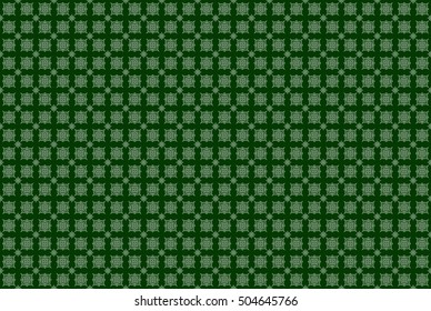 Seamless pattern in green background suitable for print, wallpaper or fabric design. Vector illustration.