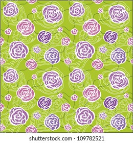 Seamless pattern in green background - vector