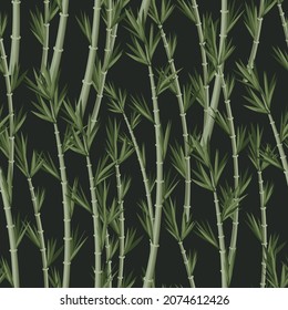 Seamless pattern with green bamboo. Interior wallpaper
