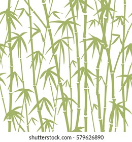 Seamless pattern of green bamboo stalks