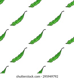 Seamless pattern: green beans. watercolor