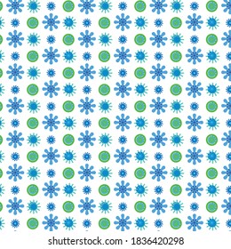 Patrón sin brillo en color verde y azul sobre fondo blanco. puede utilizarse para envolver papel, papel pintado, etc.
