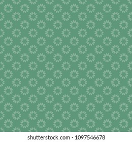 Seamless pattern with green and blue flowers and leaves, abstract floral pattern. Tileable vector pattern for wallpaper, cards or fabric.